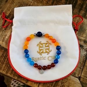 Rustic Cuff Semi-Precious Multi Color Bracelet